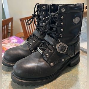 Harley Davidson Tally Ridge Moto Combat Riding Black Leather Boots Size 9
